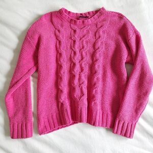 American Eagle Outfitters Pullover Sweater Womens Medium Pink Kint Long Sleeve